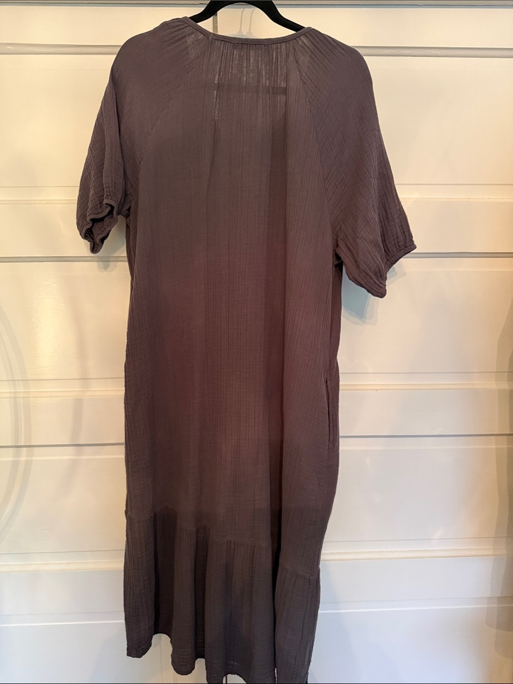 Mododoc 100% Cotton Gauze Midi Dress Pockets Coastal Boho Relaxed M - Picture 10 of 10